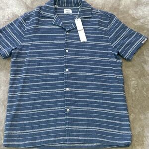 NWT! Hudson Jeans Navy Striped Button Down Shirt